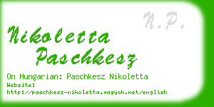 nikoletta paschkesz business card